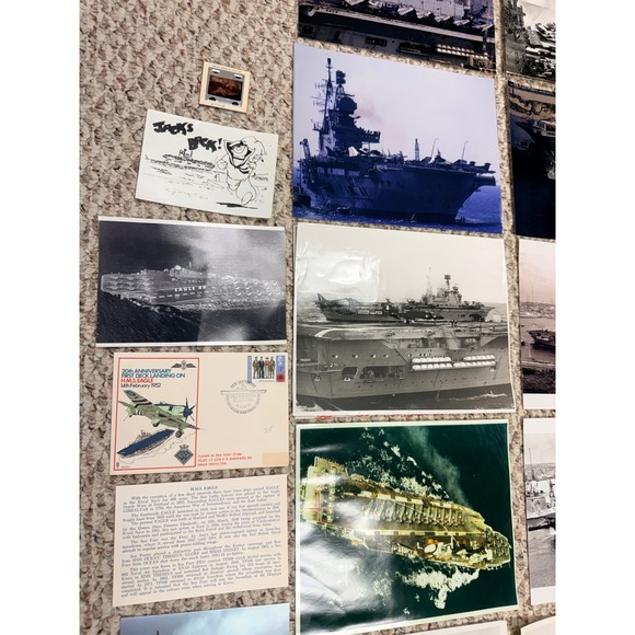 Vintage Royal Navy Aircraft Carrier & Jet Photo Collection HMS Eagle - BW - Picture 6 of 9